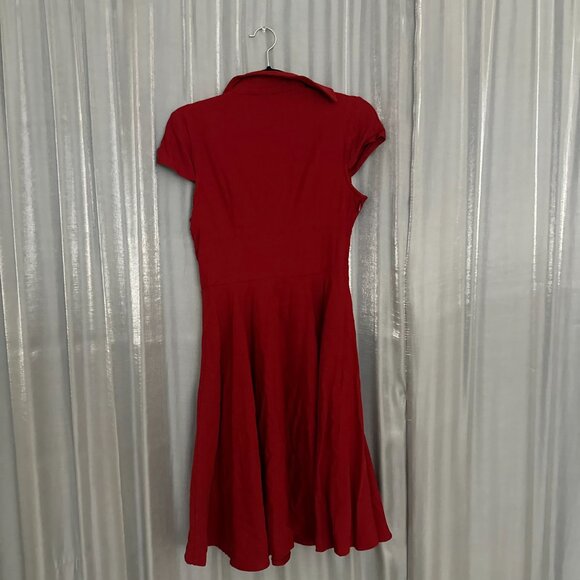fit and flare midi red dress - Picture 5 of 9